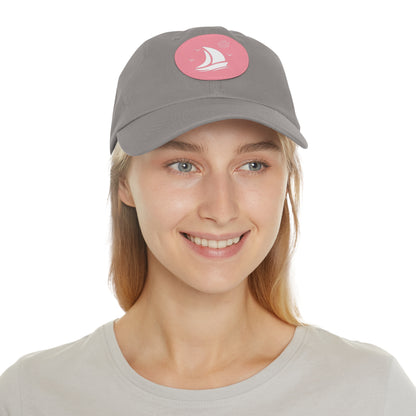 Set For Sail Leather Patch Dad Hat — Nautical Baseball Cap