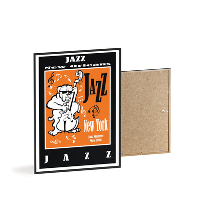 Jazz Poster with Wooden Frame — New Orleans/New York Music Print