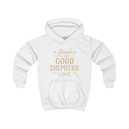 Kids Hoodie — “Jesus is the Good Shepherd” Christian Children’s Hoodie (Love Design)