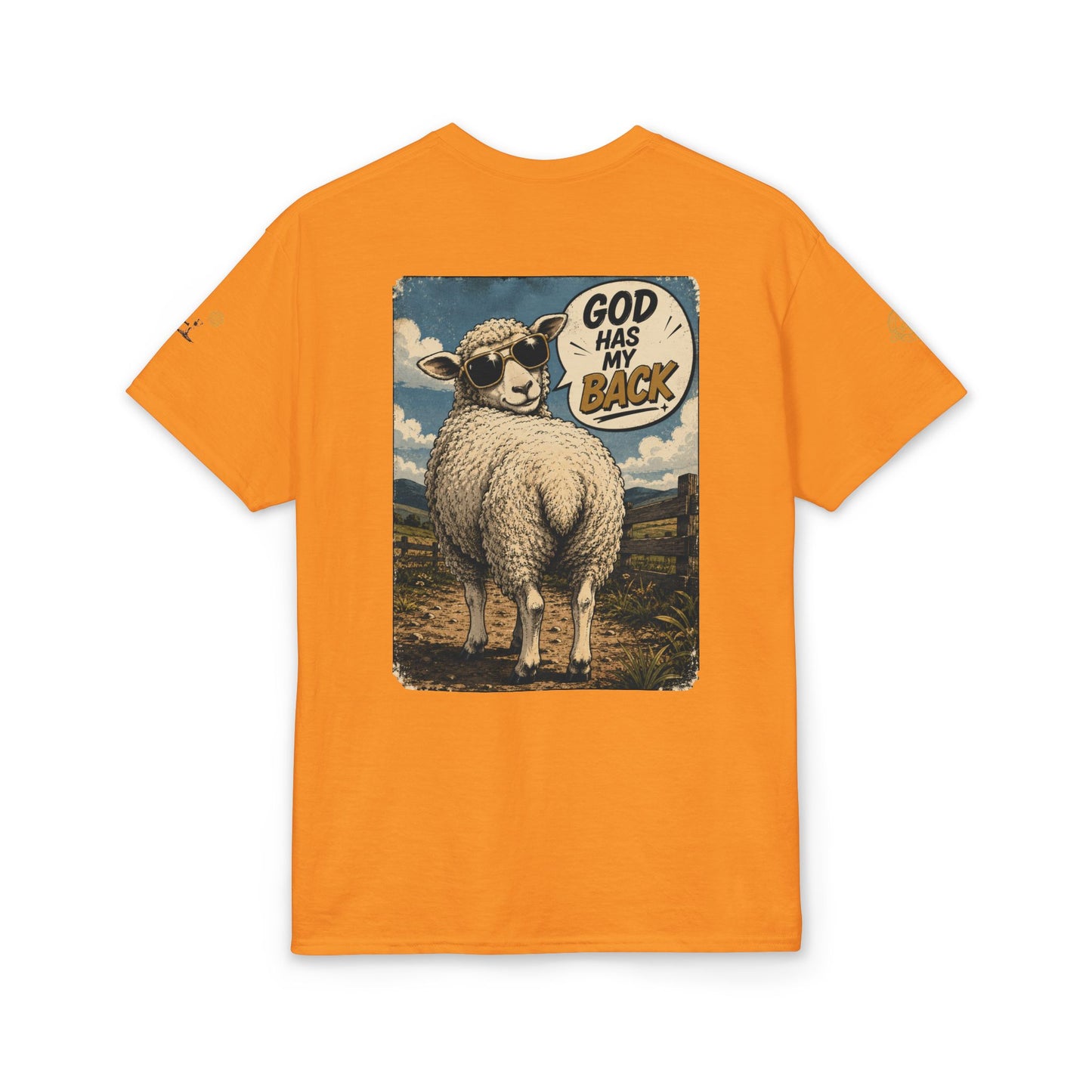 Sheep In the Wild Graphic T-Shirt — "God Has My Back" Faith Tee