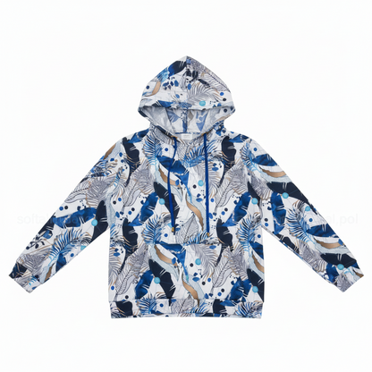 Women's Floral Hooded Rope Pocket Sweatshirt