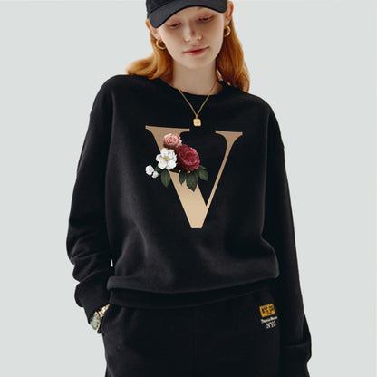 Printed Name Initial Series Black Pullover