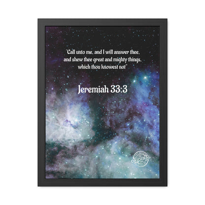 Jeremiah 33:3 Framed Poster — Inspirational Scripture Wall Art