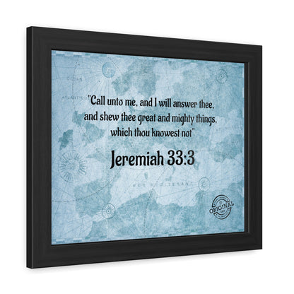 Jeremiah 33:3 Framed Poster — Inspirational Scripture Wall Art