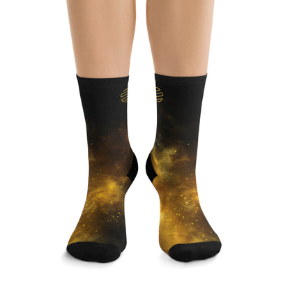 Cosmic Recycled Socks, Space-Themed Socks, Eco-Friendly Footwear, Unique Gift for Astronomers, Stylish Casual Wear
