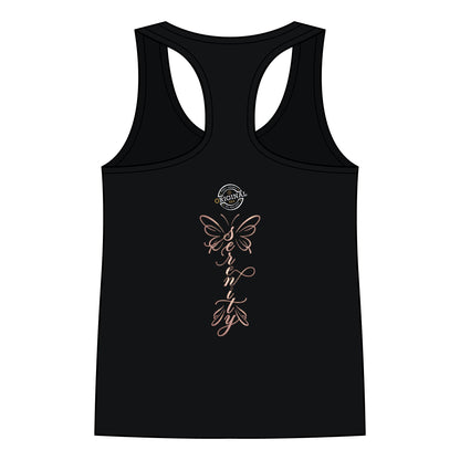 Women's Racerback Tank Top — Delicate Butterfly Floral Yoga Tank