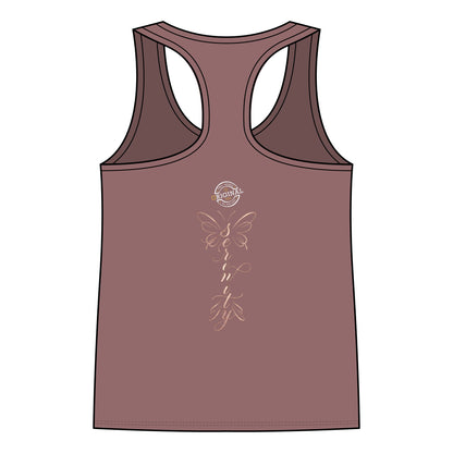 Women's Racerback Tank Top — Delicate Butterfly Floral Yoga Tank
