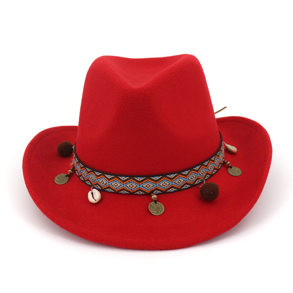 Western Cowboy Wool Hat for Men and Women, Jazz Hat