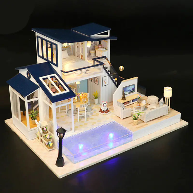 DIY Sound-Light Model Toy Cabin