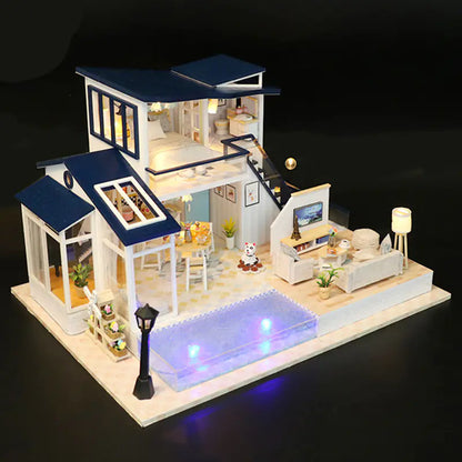 DIY Sound-Light Model Toy Cabin
