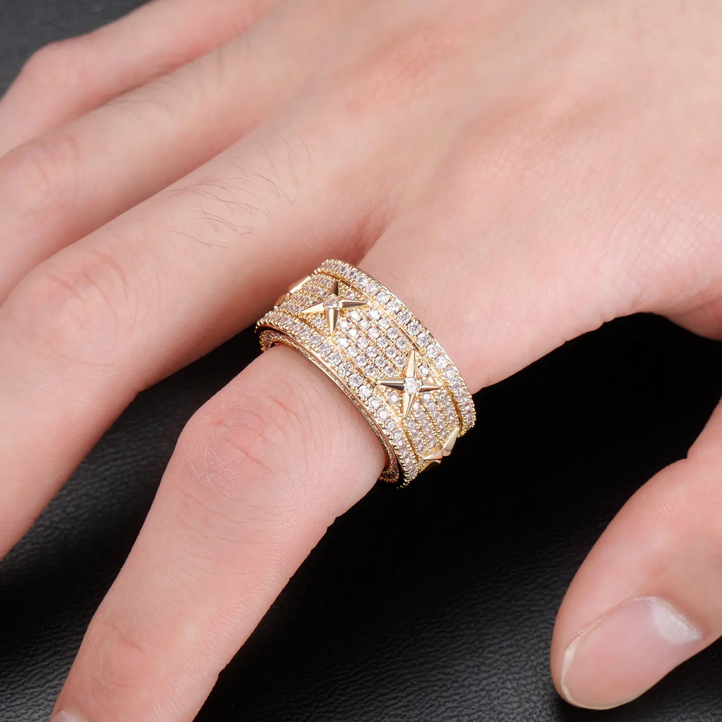 Retro Personality Copper Plated Zircon Ring