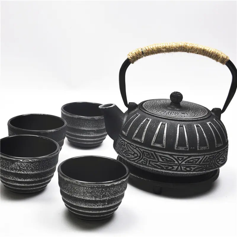 Cast Iron Tea Set with Japanese Tetsubin Teapot