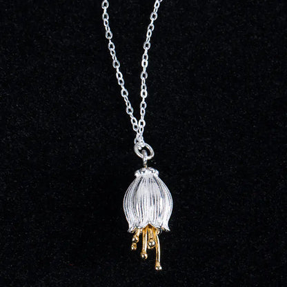 S925 Silver Flower Pendant Vintage Style Necklace