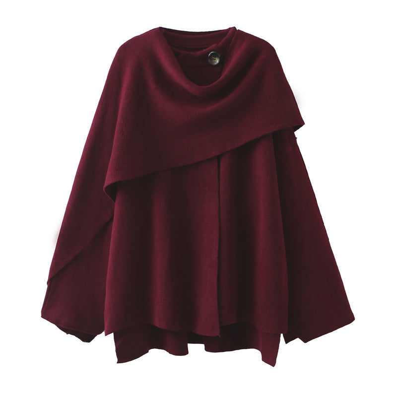 Women's  Asymmetric Scarf Loose Knitted Poncho