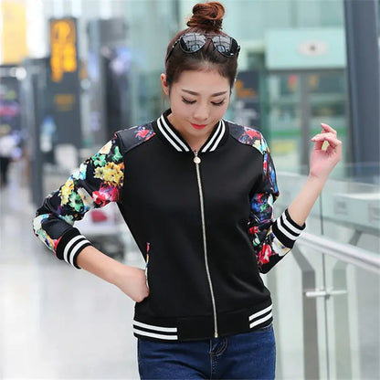 Chic Printed Baseball Jacket