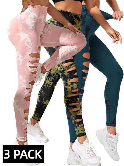 3 PACK Yoga Tie Dye Leggings