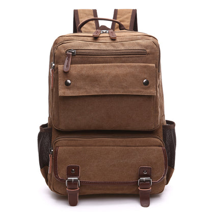 Multi-Pocket Canvas Travel Backpack