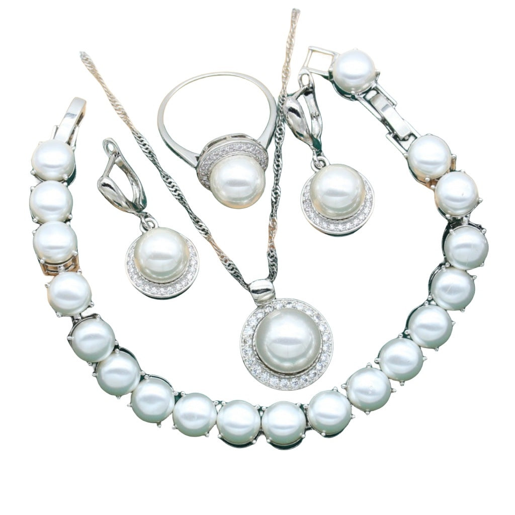 Women's Jewelry Set with Zirconia - Ring, Necklace, Earrings, Bracelet