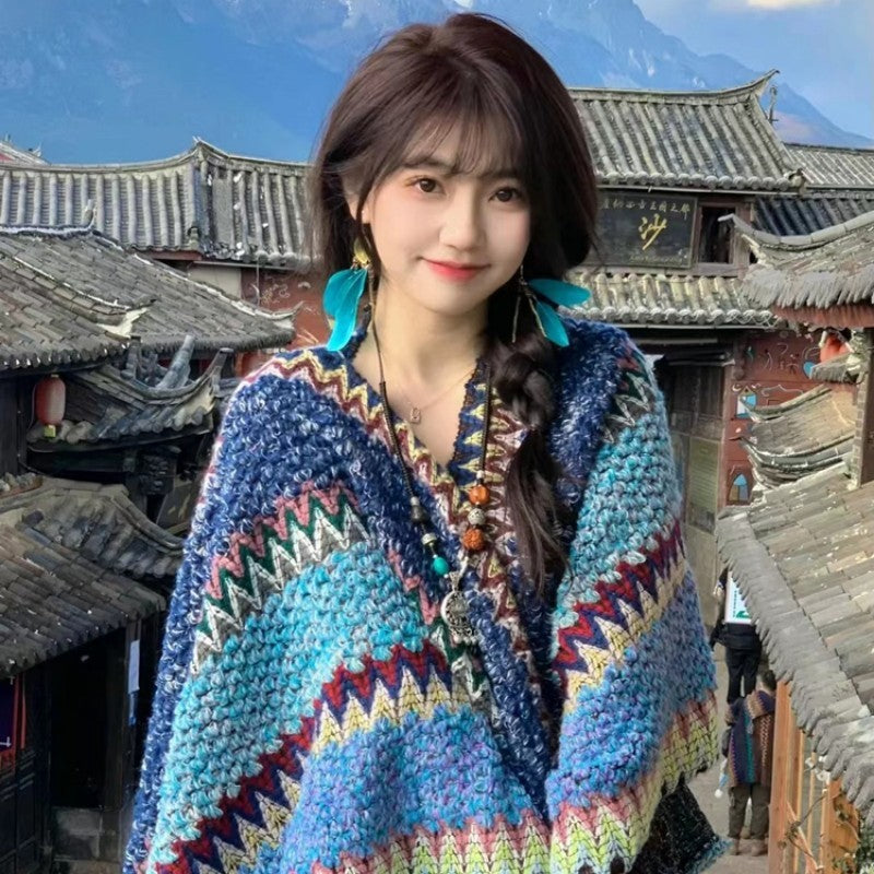 Yunnan Vintage Fringe Travel Shawl