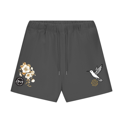 Unisex Floral Heavyweight Fleece Loose Fit Shorts