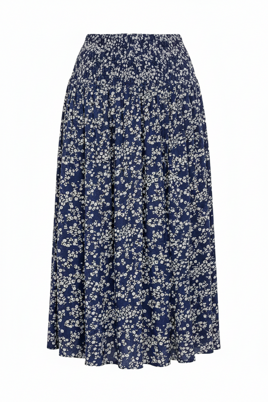 Perfee Ditsy Floral Slit High Waist Skirt