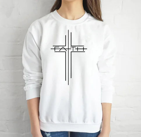 Women's Faith Cross Casual Sweatshirt