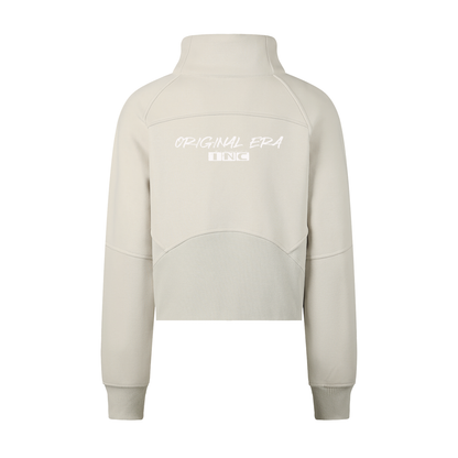 Accent Gold Cropped Half-Zip Sweatshirt