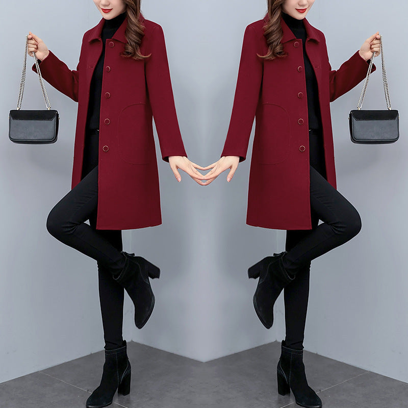 Women's Autumn And Winter Woolen Coat