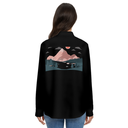 ORIGINAL ERA Women's "PINK MOON" Classic Long Sleeve Button-Up Shirt