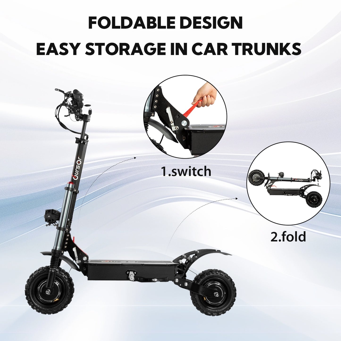 6000W Power Dual Motor Top Speed 50MPH Electric Scooter With Seat - 60V 35Ah Battery 50 Miles Range (11" Off-Road Tires)