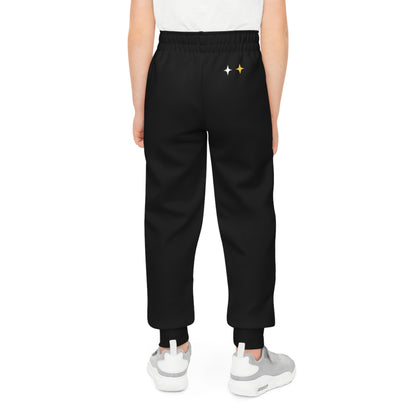 Kids Black Golden Script Sparkle Joggers