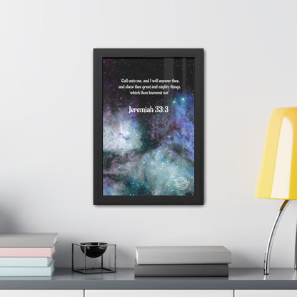 Jeremiah 33:3 Framed Poster — Inspirational Scripture Wall Art