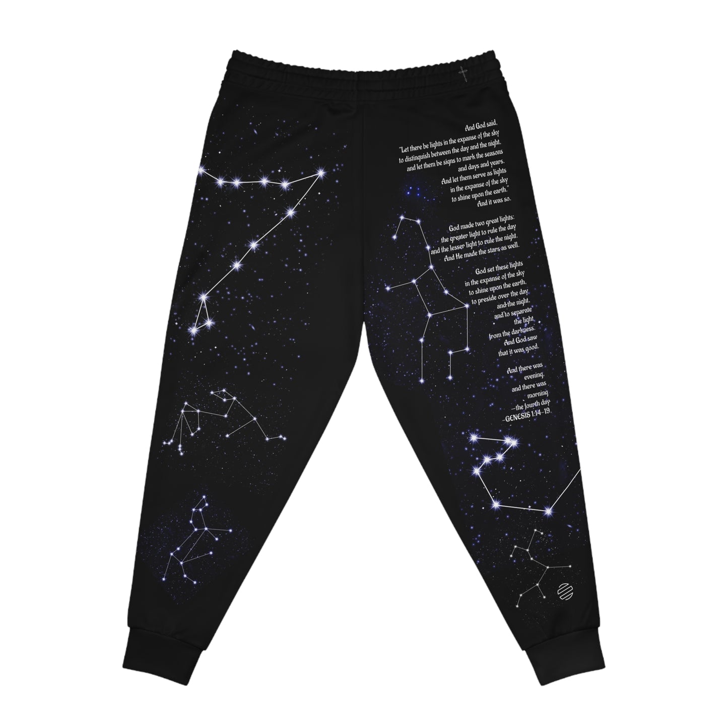 Constellation Joggers — Zodiac Star Map Athletic Pants with Poem