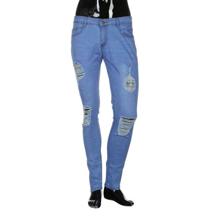Men's Slim Fit Light Wash Ripped Jeans