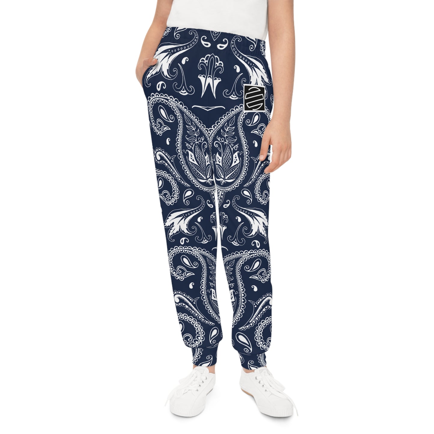 Kids Navy & White Joggers — Youth Sweatpants