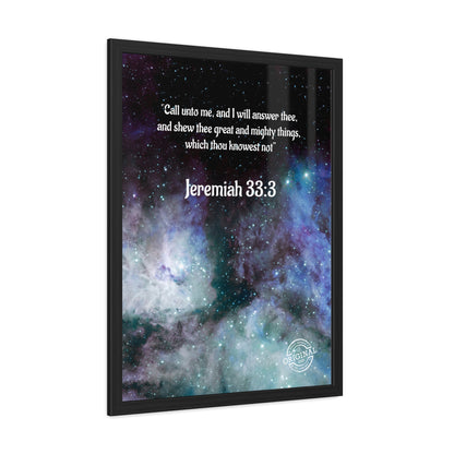 Jeremiah 33:3 Framed Poster — Inspirational Scripture Wall Art