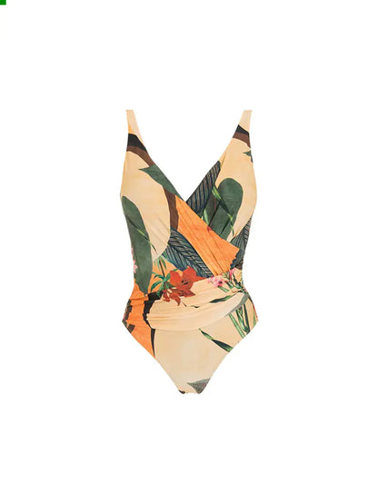 Retro One-Piece Slimming Swimwear