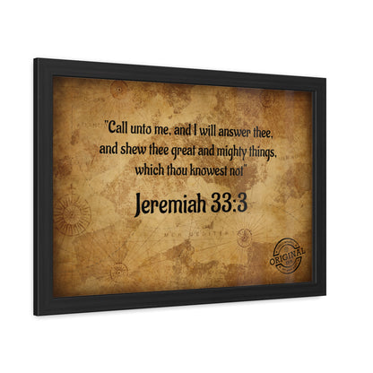 Jeremiah 33:3 Framed Poster — Inspirational Scripture Wall Art