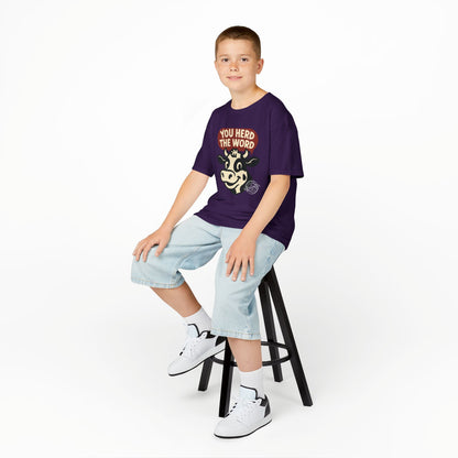 Kids T‑Shirt — 'You Herd the Word' Cow Front & 'Faith Over Fear' Farm Graphic