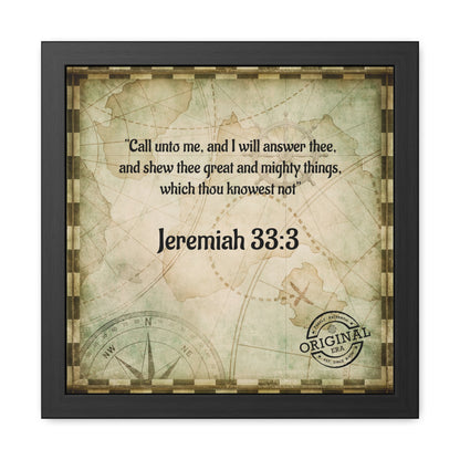 Jeremiah 33:3 Framed Poster — Inspirational Scripture Wall Art