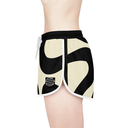 Women's Retro Black & Cream Swirl Relaxed Shorts