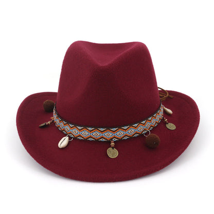 Western Cowboy Wool Hat for Men and Women, Jazz Hat