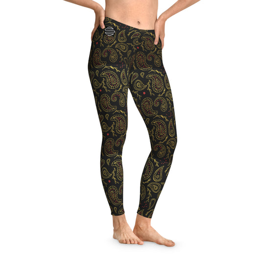 Original Era Retro's Stretch Leggings — Boho Black & Gold