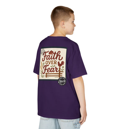 Kids T‑Shirt — 'You Herd the Word' Cow Front & 'Faith Over Fear' Farm Graphic
