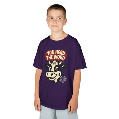 Kids T‑Shirt — 'You Herd the Word' Cow Front & 'Faith Over Fear' Farm Graphic