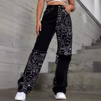 Cartoon Cat Bell Bottoms