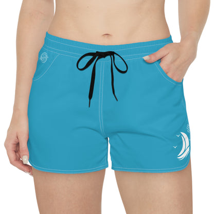 Sailboat Breeze Women's Casual Shorts — Teal Beach Lounge Shorts