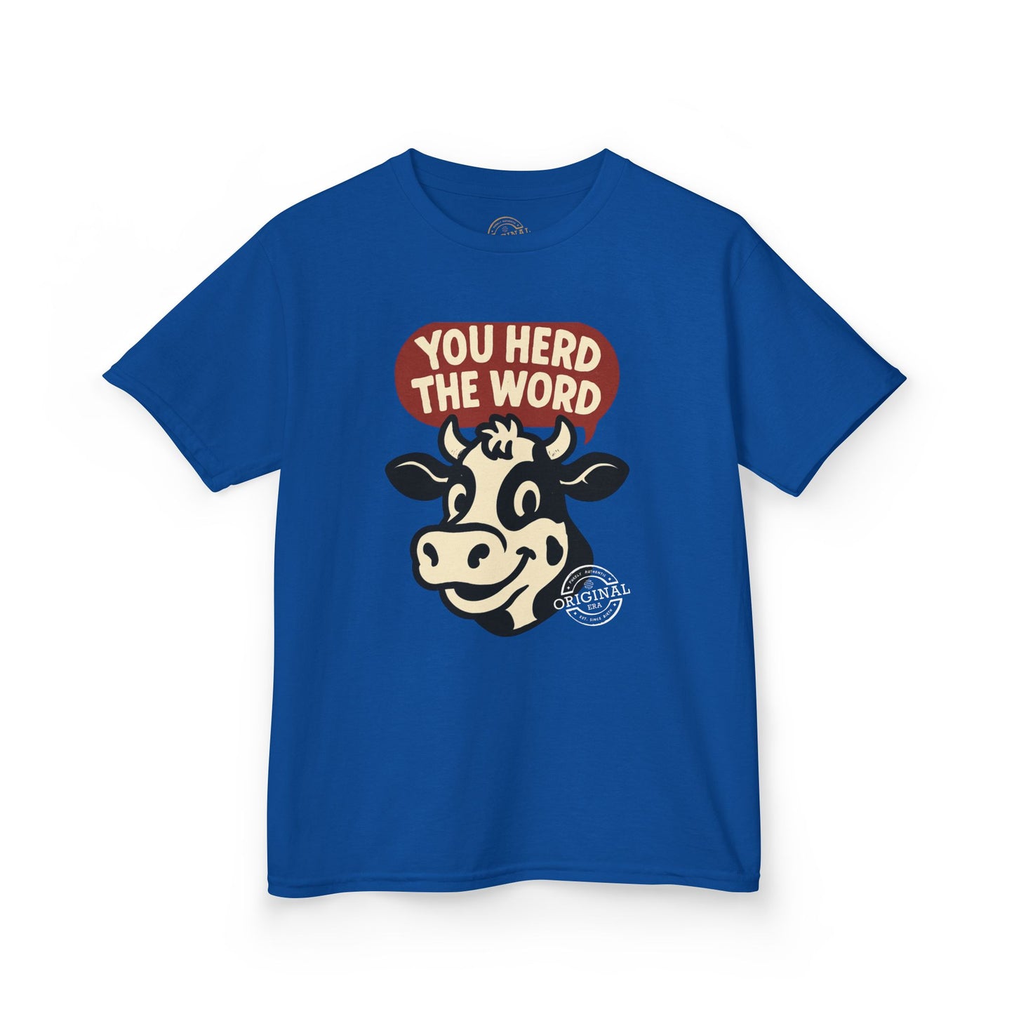 Kids T‑Shirt — 'You Herd the Word' Cow Front & 'Faith Over Fear' Farm Graphic