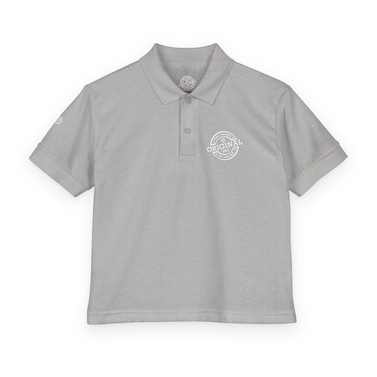 Youth Polo Shirt with 'Original' Vintage Stamp Logo — Kids School Uniform / Casual