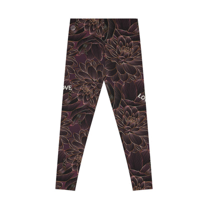 Floral Love Leggings — Dark Dahlia